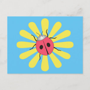 Ladybug On Daisy Postcard