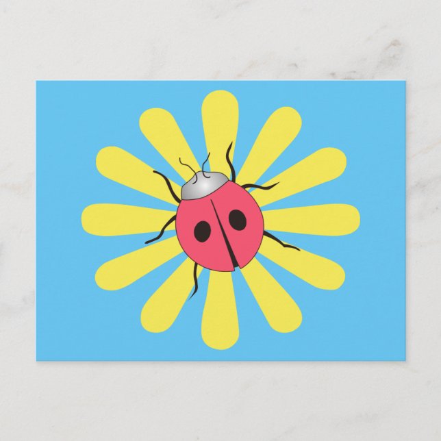 Ladybug On Daisy Postcard (Front)