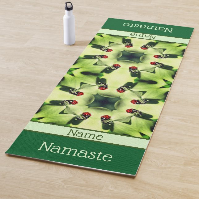Ladybug On Dogwood Abstract Nature Personalised Yoga Mat (In Situ)