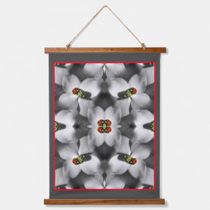 Ladybug On Dogwood Flower Abstract Nature   Hanging Tapestry
