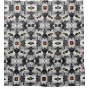 Ladybug On Dogwood Flower Abstract Nature   Shower Curtain