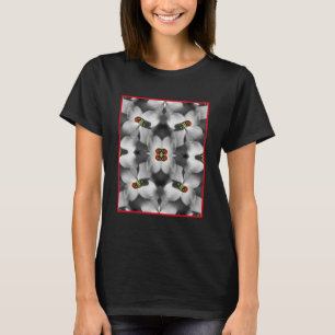 Ladybug On Dogwood Flower Abstract Nature   T-Shirt