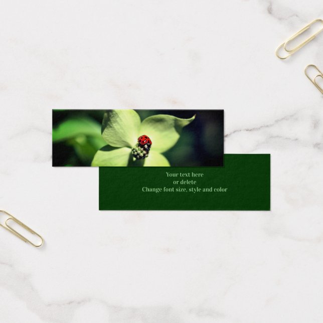 Ladybug On Dogwood Flower Nature Mini Bookmark (Office)