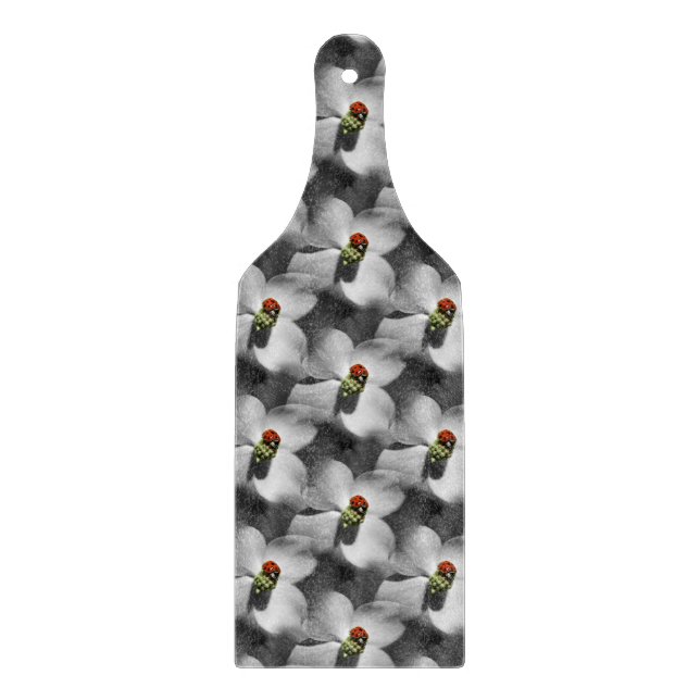 Ladybug On Dogwood Flower Nature Pattern Cutting Board (Front)