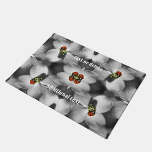 Ladybug On Dogwood Flower Nature Personalised  Doormat