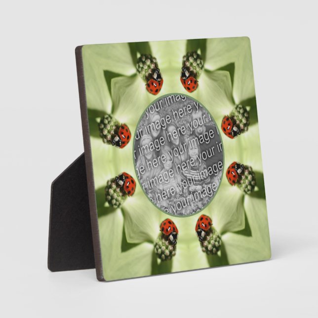 Ladybug On Dogwood Nature Add Your Own Photo Plaque (Front)