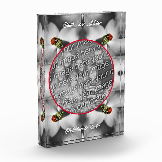 Ladybug On Dogwood Personalised Add Your  Photo Block (Left)