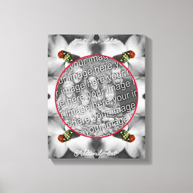 Ladybug On Dogwood Personalised Add Your Photo Canvas Print (Front)