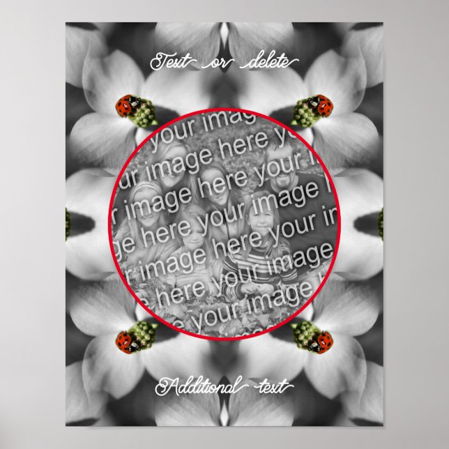 Ladybug On Dogwood Personalised Add Your Photo Poster (Front)