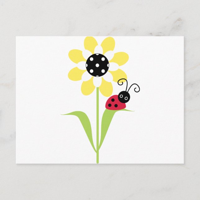 Ladybug on flower postcard (Front)