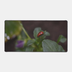 Ladybug on Flowers Desk Mat