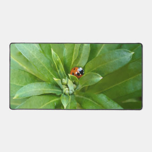 Ladybug on Flowers Desk Mat
