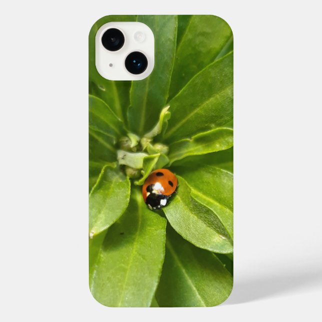 Ladybug on Flowers iPhone Case (Back)