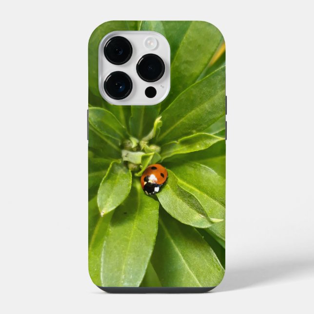 Ladybug on Flowers iPhone Case (Back)