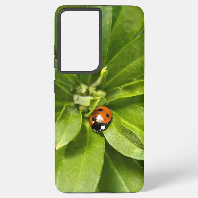 Ladybug on Flowers Samsung Galaxy S21+ Case (Back)