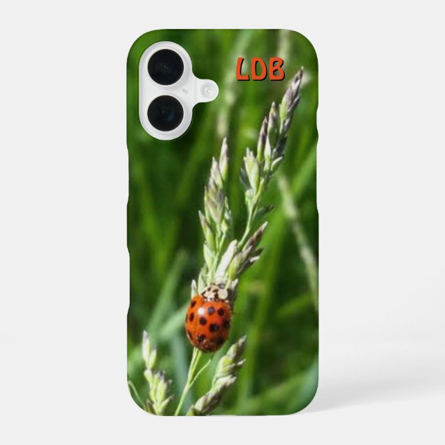 Ladybug on Grass iPhone 16 Case (Back)