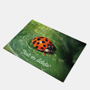 Ladybug On Leaf Close Up Personalised  Doormat