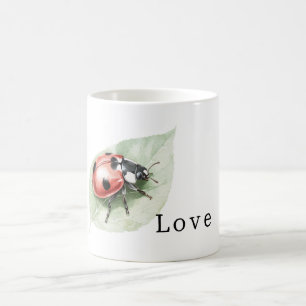 Ladybug on Leaf Love Coffee Mug