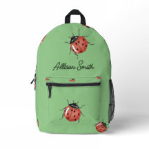Ladybug on light green personalised