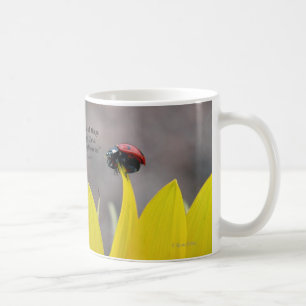 Ladybug on Sunflower Petal Coffee Mug