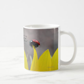 Ladybug on Sunflower Petal Coffee Mug
