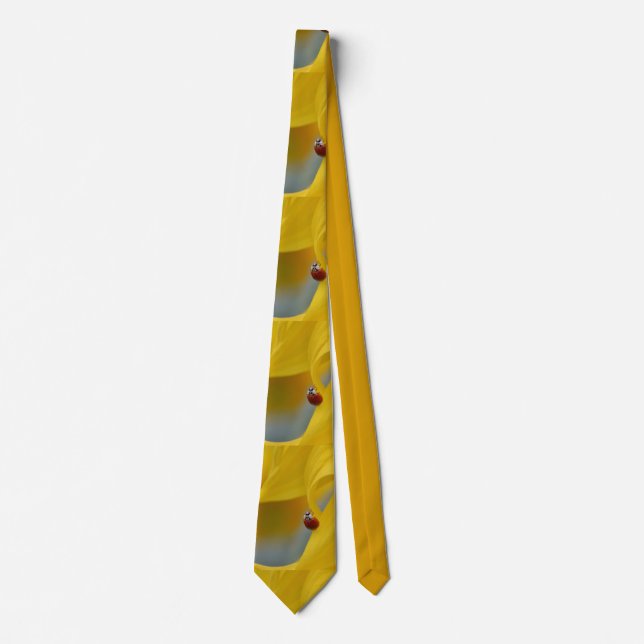 Ladybug on sunflower petal tie (Front)
