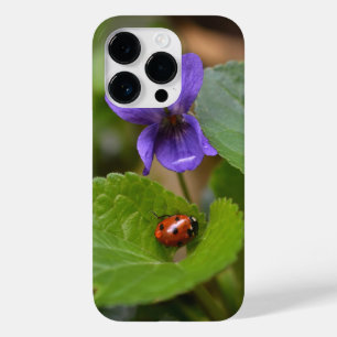 Ladybug on Sweet Violet Flowers Case-Mate iPhone 14 Pro Case