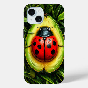 Ladybug on the grass iPhone 15 case