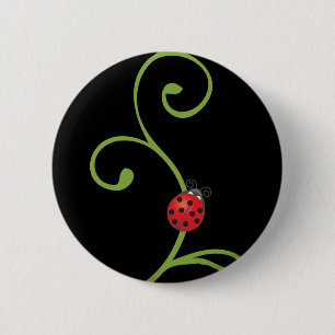 Ladybug on Vine 6 Cm Round Badge