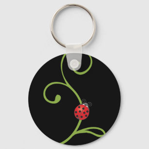 Ladybug on Vine Key Ring