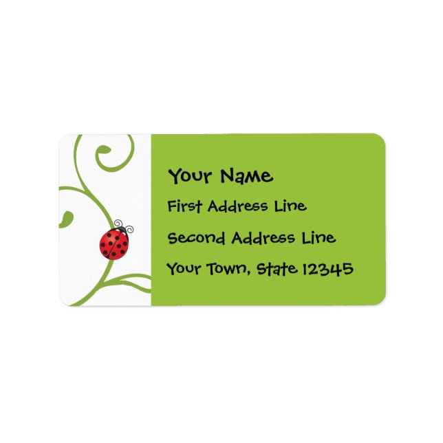 Ladybug on Vine Label (Front)