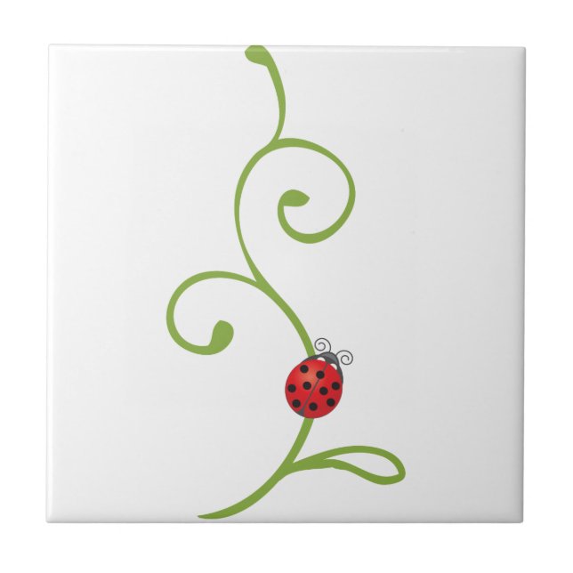 Ladybug on Vine Tile (Front)