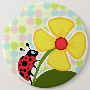Ladybug Pastel Colours, Polka Dot 6 Cm Round Badge