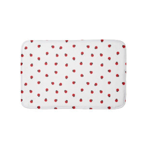 Ladybug Pattern Bath Mat