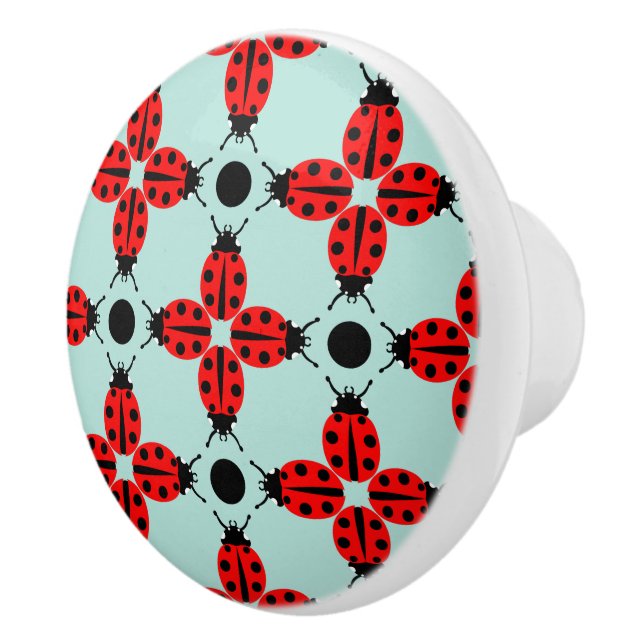 Ladybug Pattern Ceramic Knob (Right)