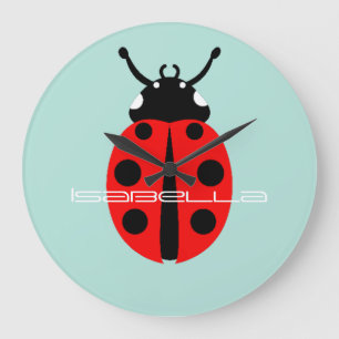 Ladybug Pattern Large Clock