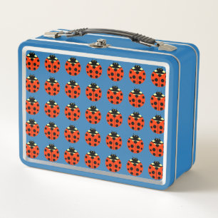 Ladybug Pattern Metal Lunch Box