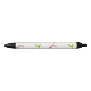 Ladybug pattern on grey black ink pen