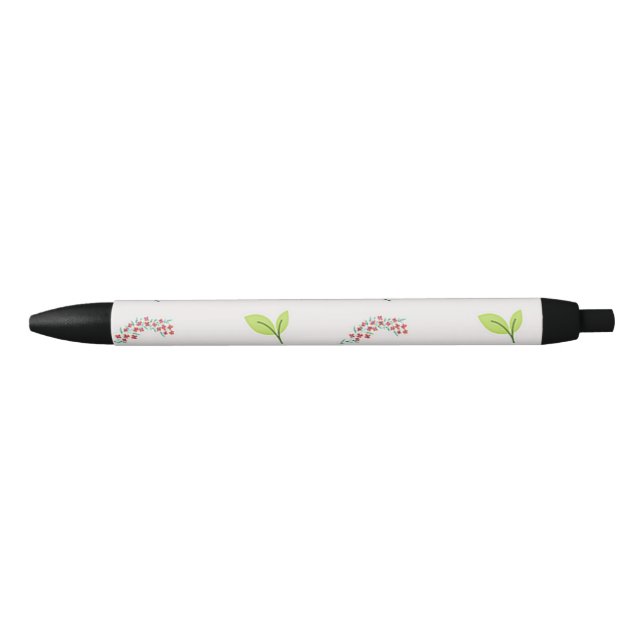 Ladybug pattern on grey black ink pen (Front)
