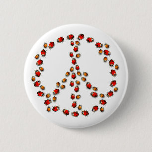 Ladybug Peace Button