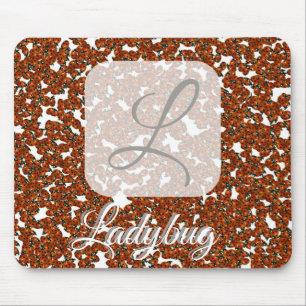 Ladybug personalised monogram mousepad