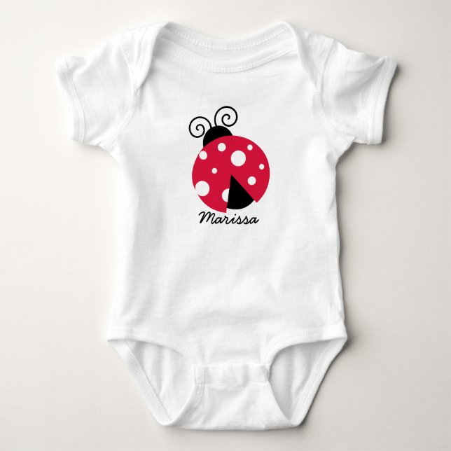 Ladybug Personalised Templates Baby Bodysuit (Front)