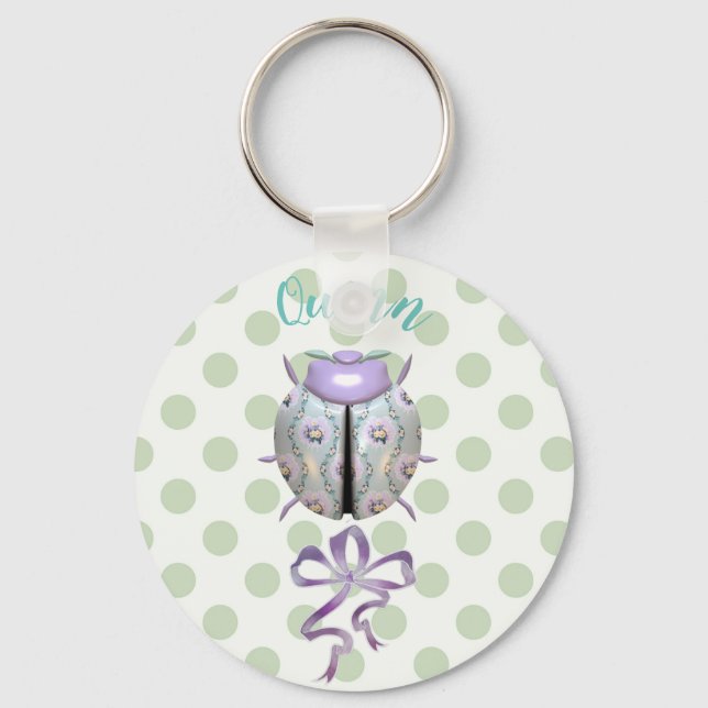 Ladybug polka dot keychain (Front)