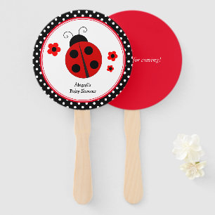 Ladybug Polka Dot Thank You Hand Fan