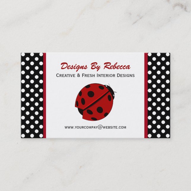 Ladybug & Polka Dots Business Cards (Front)
