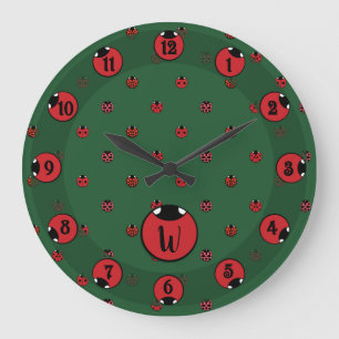 Ladybug Polka Dots Clock