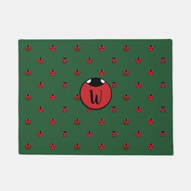 Ladybug Polka Dots Doormat (Front)