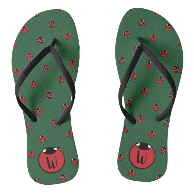 Ladybug Polka Dots Flip Flops (Footbed)