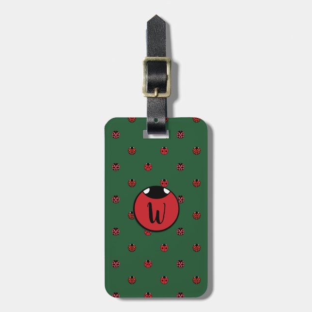 Ladybug Polka Dots Luggage Tag (Front Vertical)