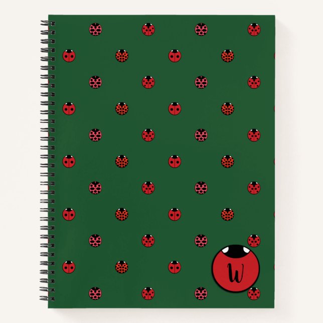 Ladybug Polka Dots Spiral Notebook (Front)
